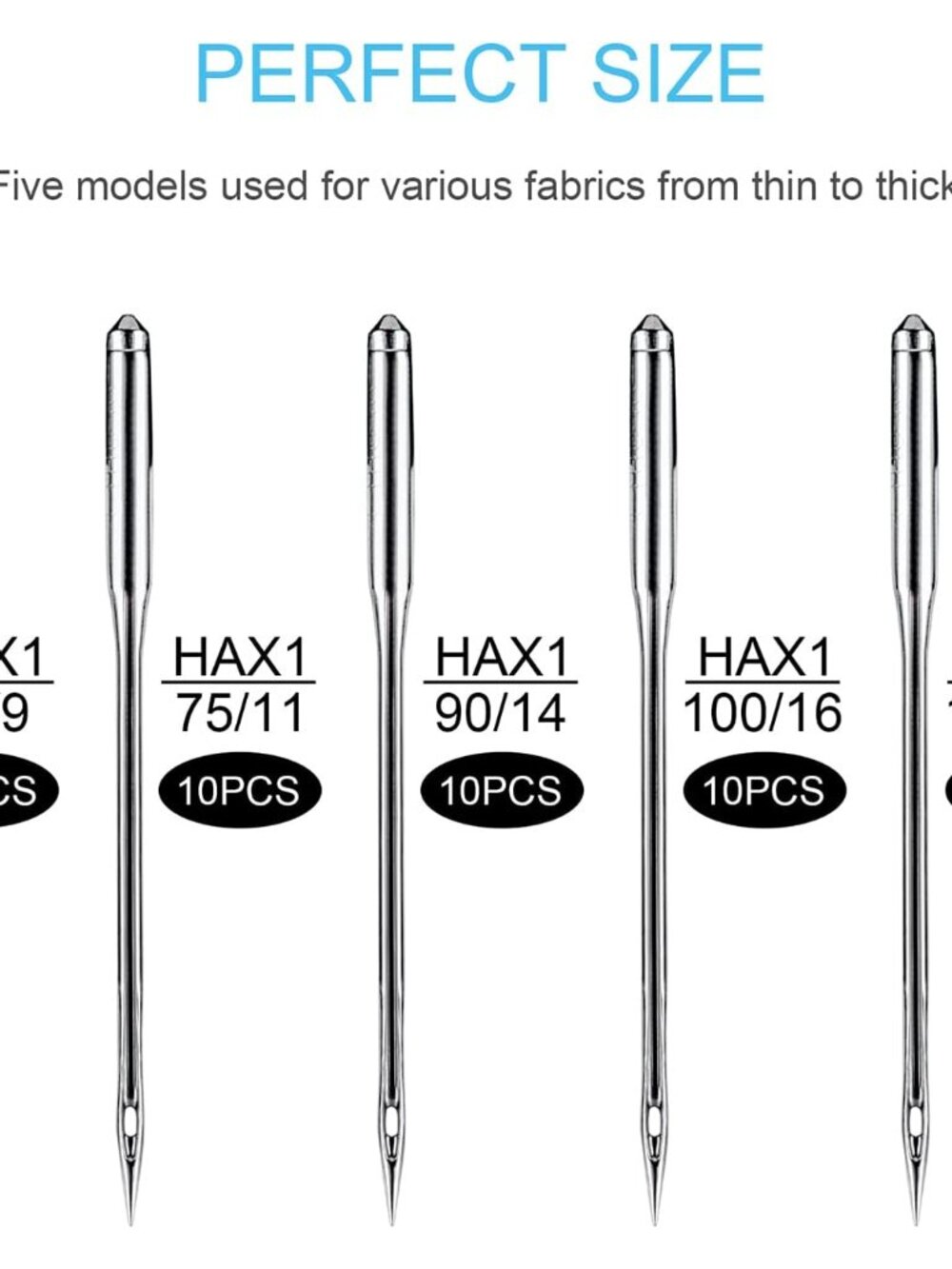 Durable Universal Sewing Needles - Complete 50 PCS Set with Storage Tubes - Picture 2 of 7